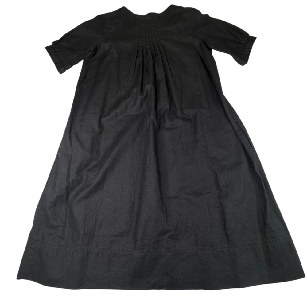 Bagutta Dress Women's Size 38 Black Cotton Poplin V Neck Pockets Soft Casual